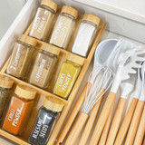 Bamboo Herb & Spice Jar Drawer Organiser