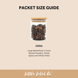 Glass Herb & Spice Jar 200ml with Bamboo Lid - Round