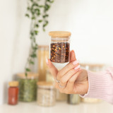 Glass Herb & Spice Jar 75ml with Bamboo Lid - Round