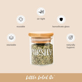 Glass Herb & Spice Jar 75ml with Bamboo Lid - Round