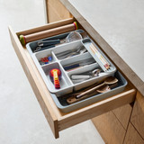 Joseph Joseph DrawerStore Expandable Cutlery, Utensil & Gadget Tray - Stone