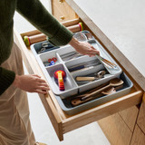Joseph Joseph DrawerStore Expandable Cutlery, Utensil & Gadget Tray - Stone