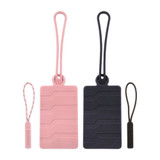Silicone Luggage Tags with Zip Pullers 2 Pack - Black & Pink