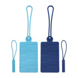 Silicone Luggage Tags with Zip Pullers 2 Pack - Blue & Navy