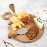 Alfresco Lane 3 Piece Round Cheese Paddle Set - Acacia Wood