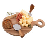 Alfresco Lane 3 Piece Round Cheese Paddle Set - Acacia Wood