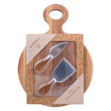 Alfresco Lane 3 Piece Round Cheese Paddle Set - Acacia Wood