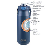 Oasis Capri Insulated Stainless Steel Drink Bottle 750ml - Indigo