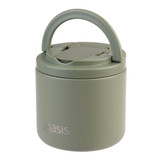 Oasis Stainless Steel Insulated Food Flask 550ml with Spork - Olive Green