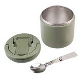 Oasis Stainless Steel Insulated Food Flask 550ml with Spork - Olive Green