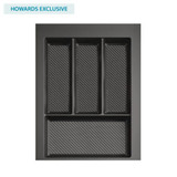 Howards 4 Compartment Cutlery Tray 35cm - Dark Grey