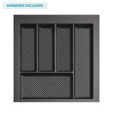 Howards 5 Compartment Cutlery Tray 45cm - Dark Grey