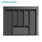 Howards 6 Compartment Cutlery Tray 55cm - Dark Grey