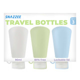 Snazzee Silicone 90ml Travel Bottles - 3 Pack