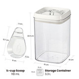 Felli Flip-Tite Food Storage Container Square 3.3L with Scoop