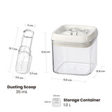 Felli Flip-Tite Food Storage Container Square 1L with Scoop