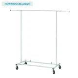 Howards Heavy Duty Folding Extendable Garment Rack with Wheels