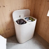 Joseph Joseph Tota 2 Twin 90L Separation Laundry Basket - Pale Mushroom