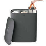 Joseph Joseph Tota 2 Trio 90L Separation Laundry Basket - Forest Grey