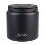Oasis Stainless Steel Insulated Food Flask 700ml with Spork - Black