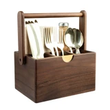 Alfresco Lane 4 Compartment Cutlery Caddy - Acacia Wood