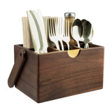 Alfresco Lane 4 Compartment Cutlery Caddy - Acacia Wood