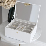 Stackers Classic Luxury Jewellery Box with Lid - White