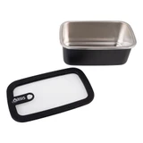 Oasis Microwave Safe Stainless Steel Rectangular Container 1.1L - Black
