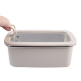 Oasis Microwave Safe Stainless Steel Rectangular Container 1.1L - Oat