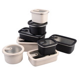 Oasis Microwave Safe Stainless Steel Round Container 680ml - Oat