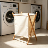 Howards X-Frame 55L Collapsible Laundry Hamper - Bamboo