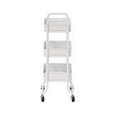 Howards 3 Tier Metal Mesh Trolley - White