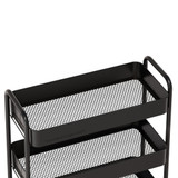 Howards 3 Tier Metal Mesh Trolley - Black