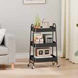 Howards Pyramid 3 Tier Metal Mesh Trolley - Black