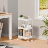 Howards 3 Tier Folding Metal Mesh Trolley - White