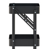 Howards 3 Tier Folding Metal Mesh Trolley - Black