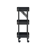 Howards 3 Tier Folding Metal Mesh Trolley - Black