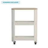 Howards Stylish Slim 3 Tier Metal Mesh Trolley - White