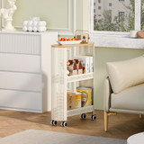 Howards Stylish Slim 3 Tier Metal Mesh Trolley - White