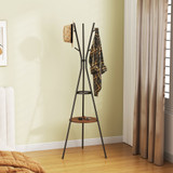 Howards Freestanding Hat & Coat Rack with Shelf - Black