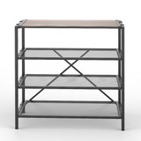 Howards 4 Tier Metal Shoe Rack - Black