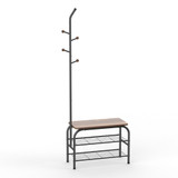 Howards 2 Tier Shoe Rack Bench with Coat Rack