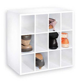 Multi-Purpose 12 Cube Shoe Shelf - White