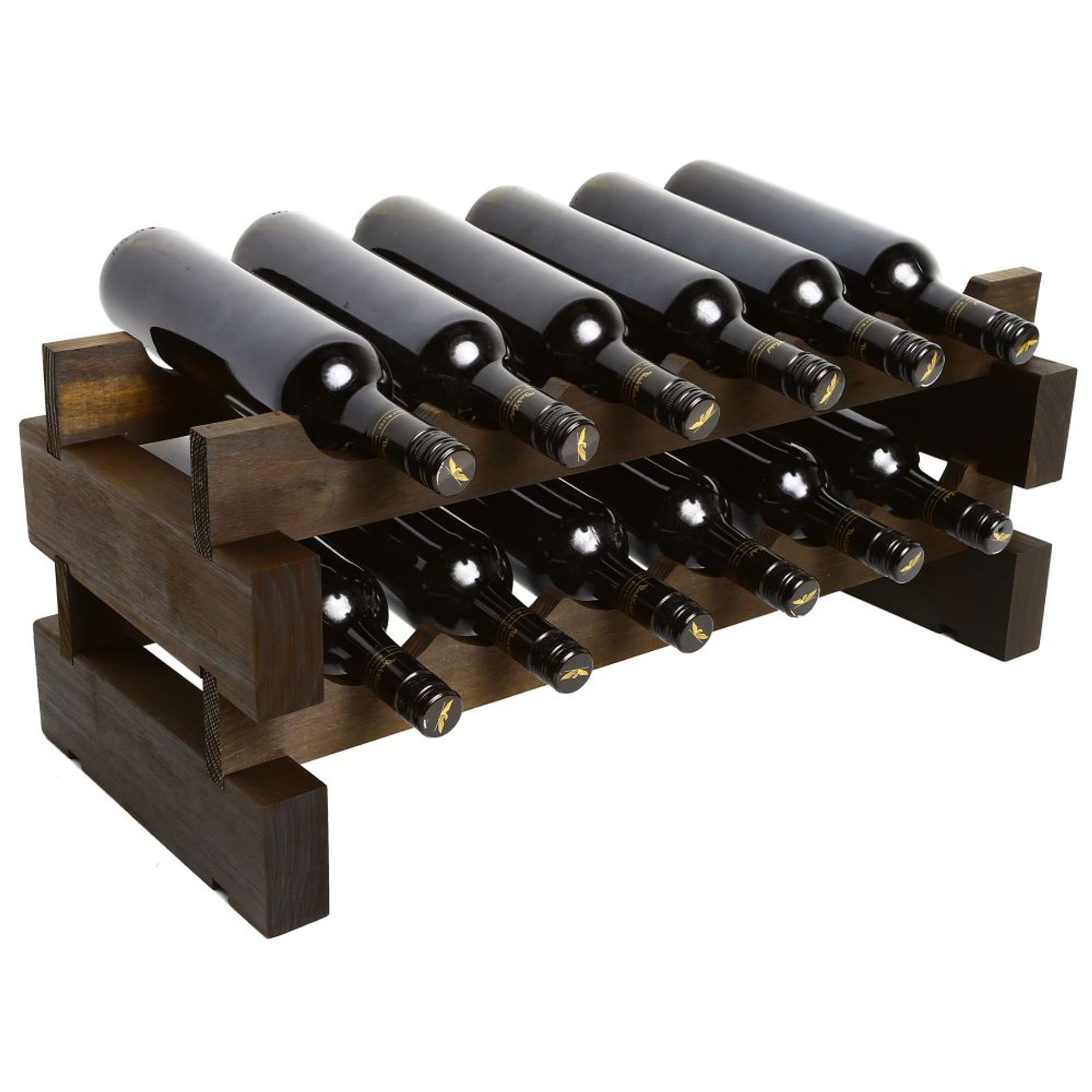 Modular 12 Bottle Wine Rack Matte Stain Howards Storage World