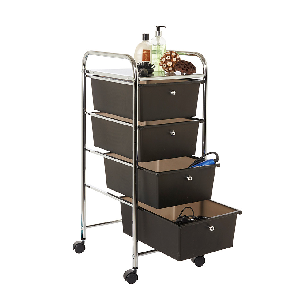 Howards 4 Drawer Trolley Black Howards Storage World