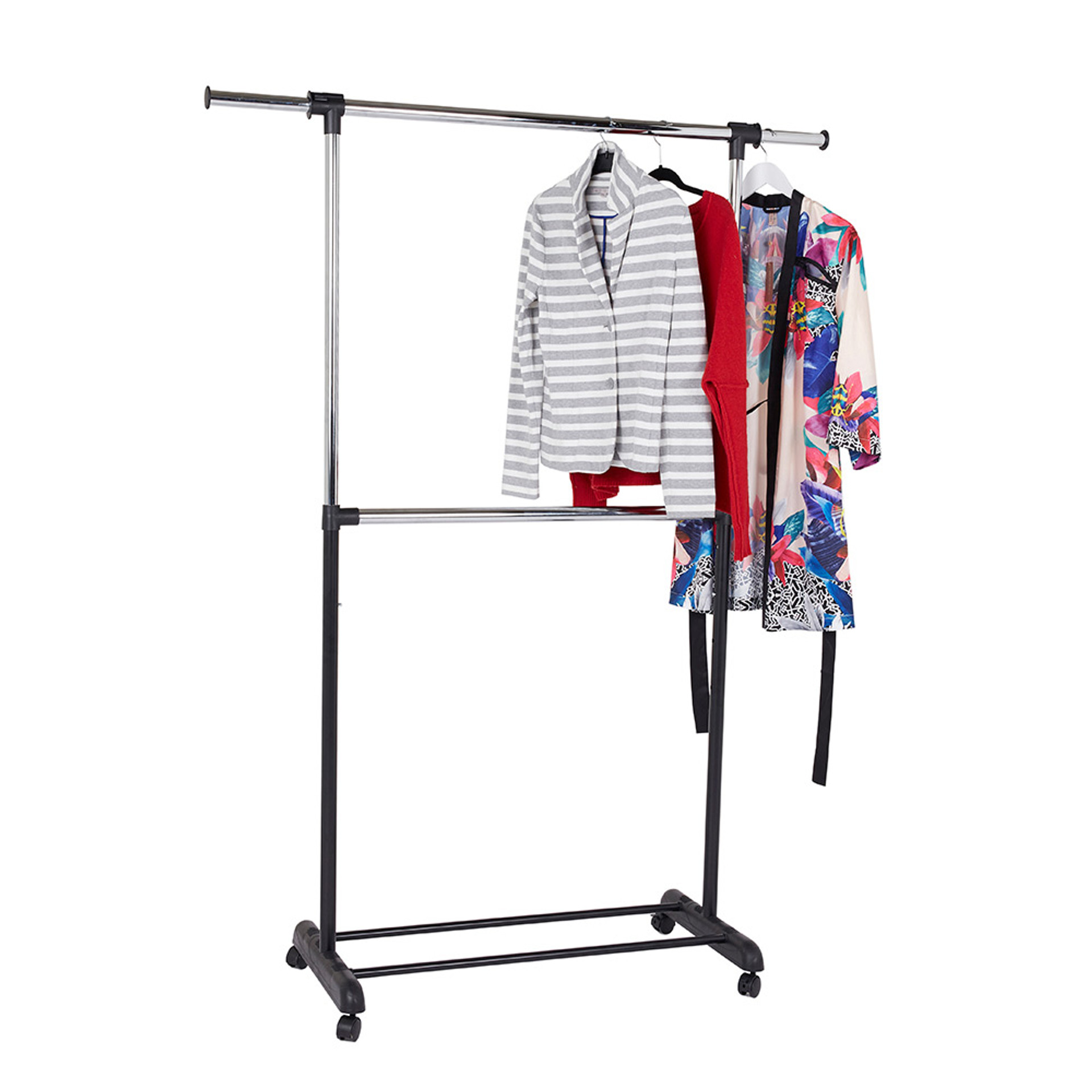 Howards Adjustable 2Rod Garment Rack Chrome Howards Storage World