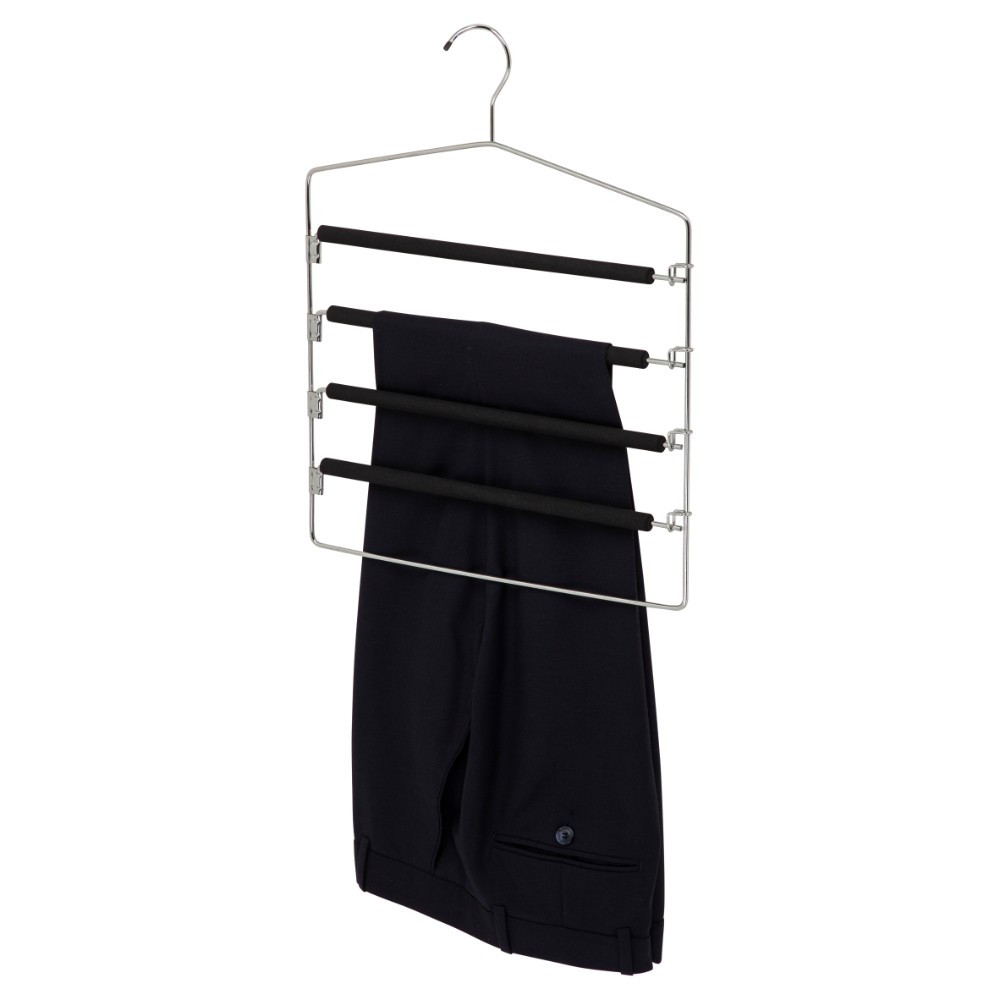 Howards Foam 4 Tier Lockable Trouser Hanger Black Howards Storage World