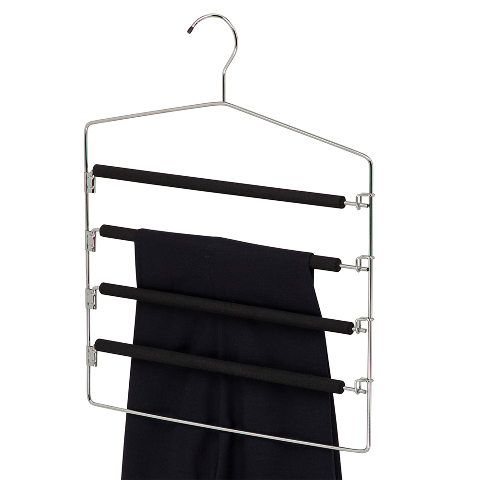 Howards Foam 4 Tier Lockable Trouser Hanger Black Howards Storage World