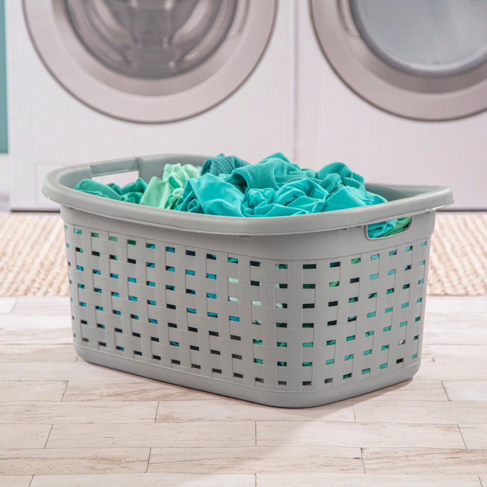 Sterilite Grey Weave Laundry Basket Howards Storage World