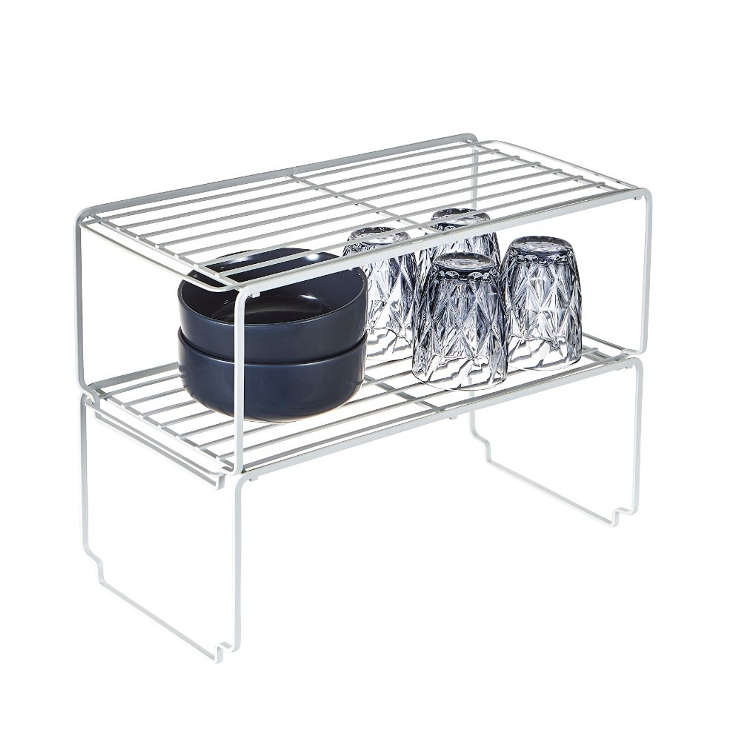 Howards Powder Coated Wire Stackable Shelf Large White